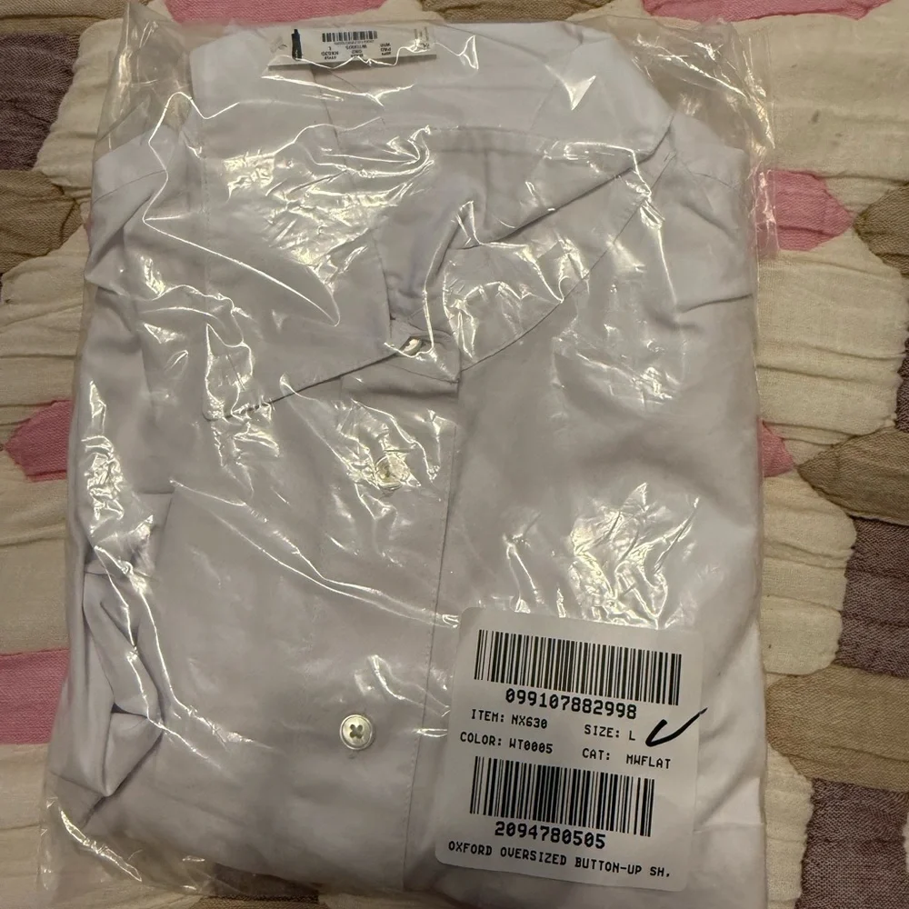 Madewell Oversized Fit Lightweight Oxford Shirt Blouse NWT L White - Picture 9 of 10